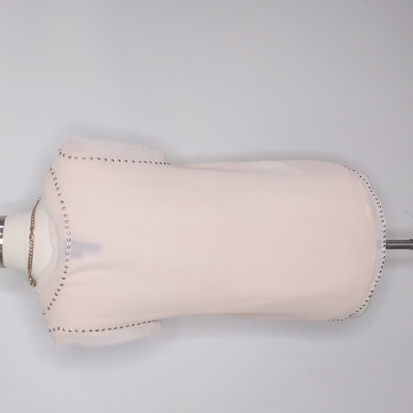 MNG Causal Tank Blouse soft pink with silver studs size Small - Picture 4 of 10